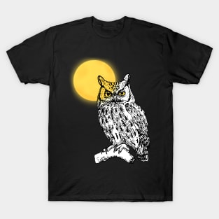 Flaco Owl And Moon T-Shirt